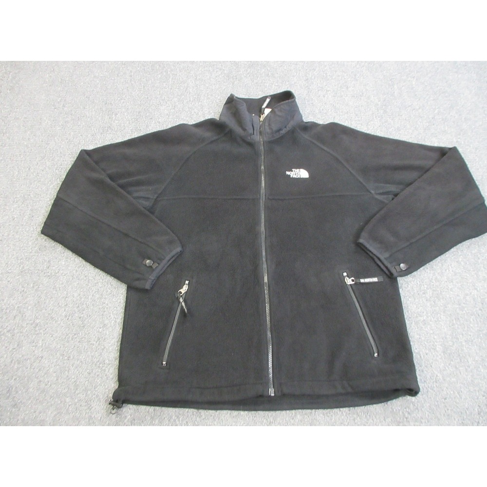 The North Face Fleece Jacket Mens Medium Black Polartec Full Zip Outdoor Pockets